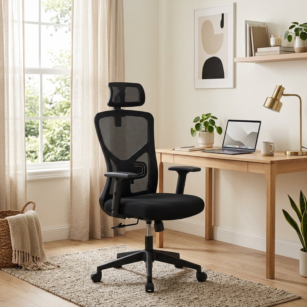 Ergonomischer Schreibtischstuhl im Homeoffice